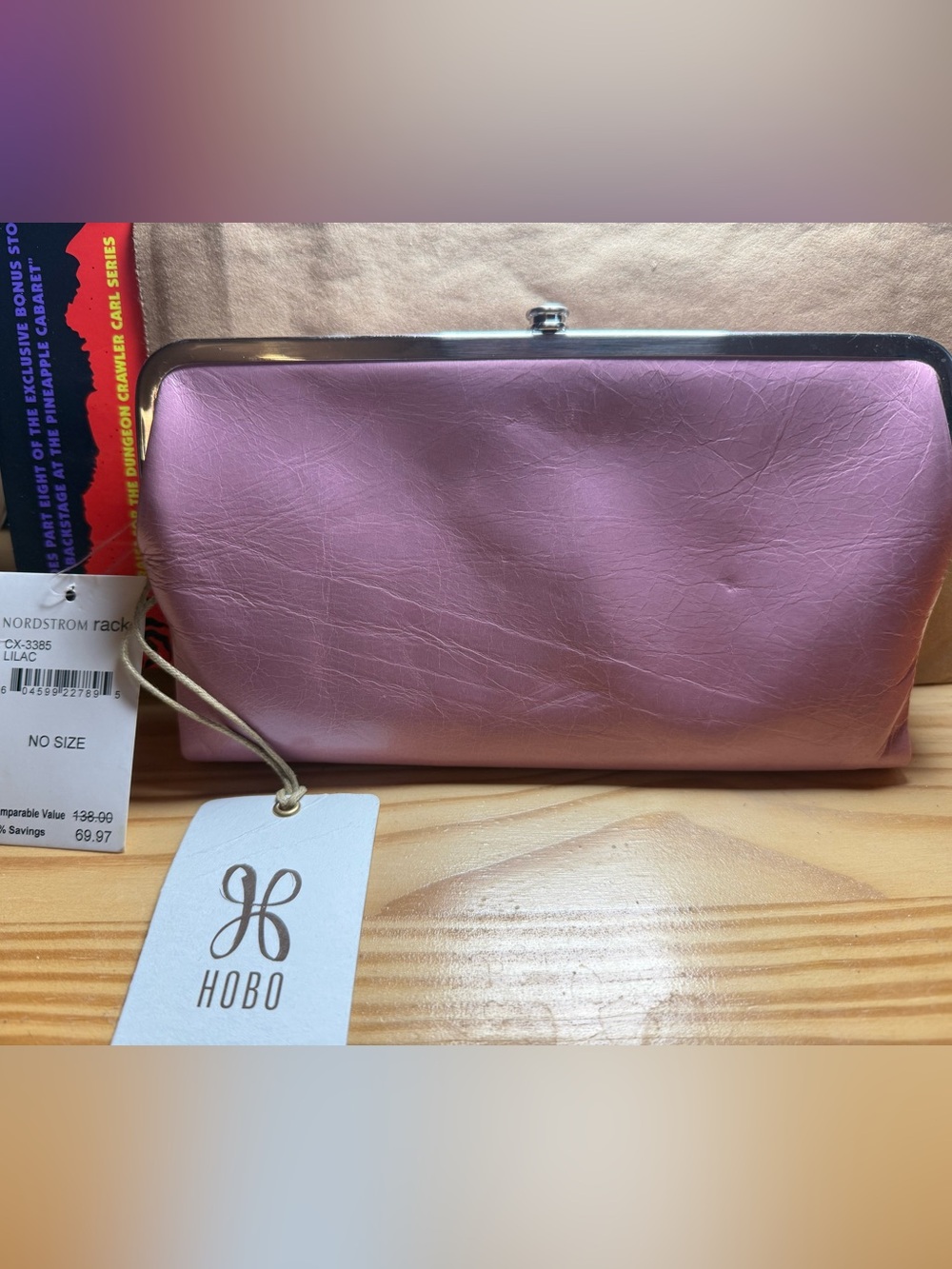 Hobo Lauren lilac 100% genuine leather wallet